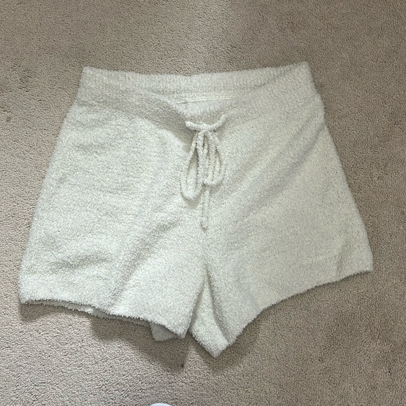 White Uniqlo Plush Shorts - Picture 1 of 3